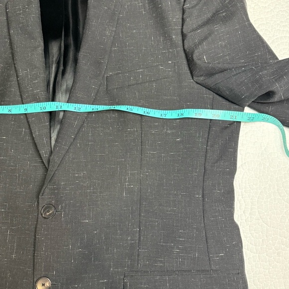 Sandro Dark Gray Patterned Wool Blazer - Picture 6 of 9